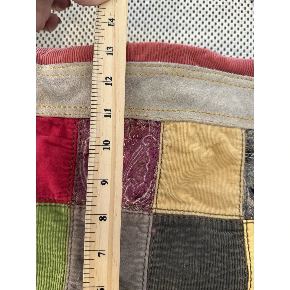 VTG Lucky Brand Corduroy Patchwork Boho Shoulder Bag large Crossbody Hobo Tote